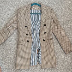 Veronica Beard Houndstooth Blazer - Black and Cream